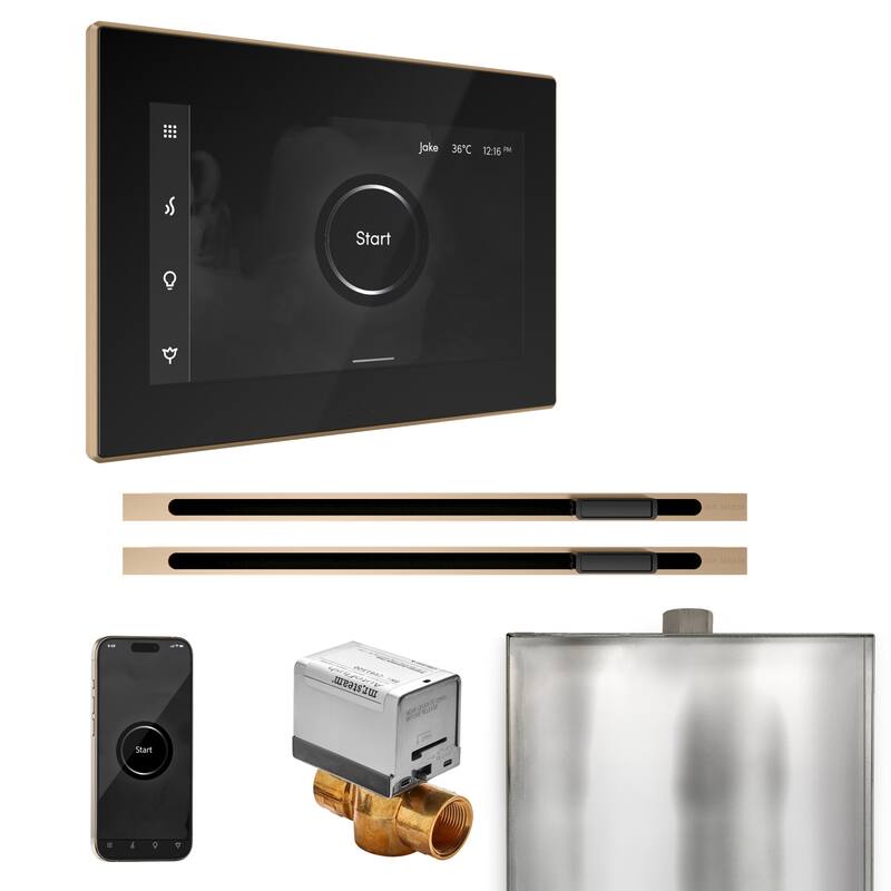 Mr Steam BXXL Xbutler Max Linear Package Steam Shower Control Package - Black / Brushed Bronze