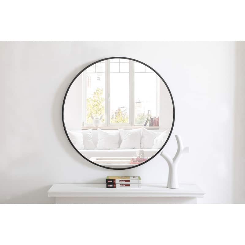 Strick & Bolton Prine 32-inch Metal Frame Round Mirror