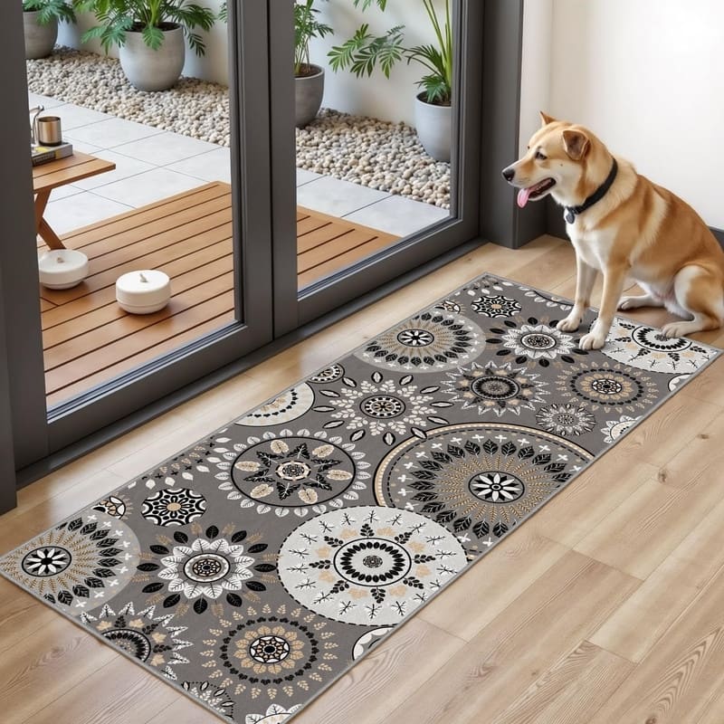 Boho Kitchen Rugs Non-Slip Washable Farmhouse Kitchen Mat 3 Piece Set - 20"x32"+20"x48"+20"x59"