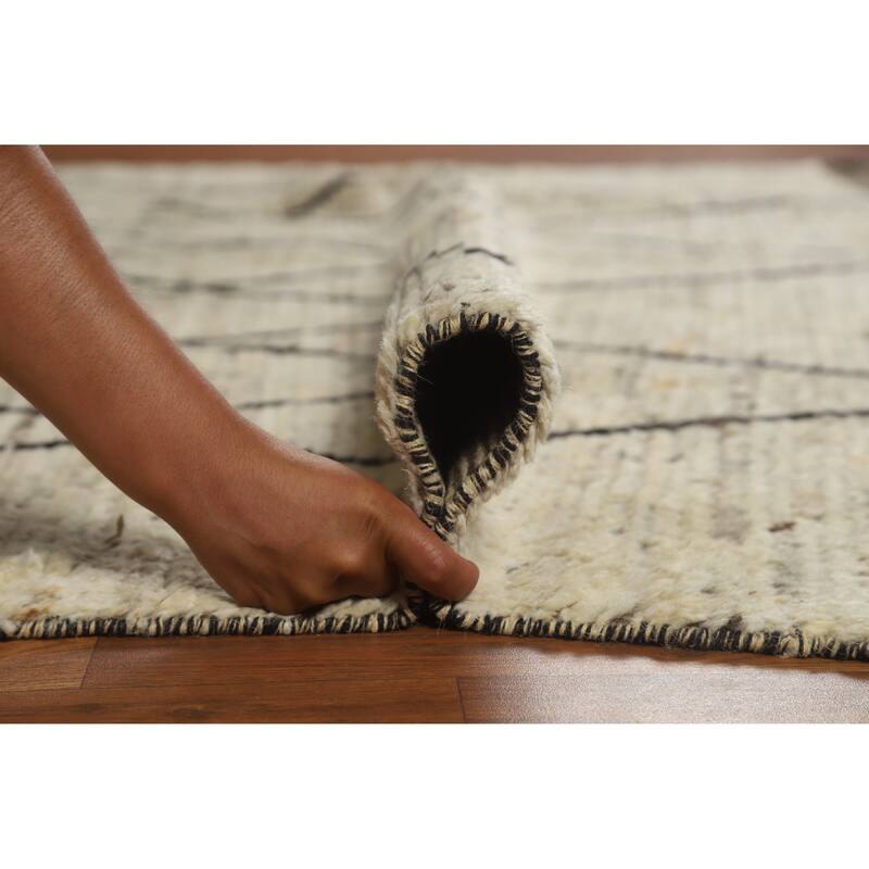 Trellis Moroccan Oriental Area Rug Handmade Wool Carpet - 6'7" x 10'0"