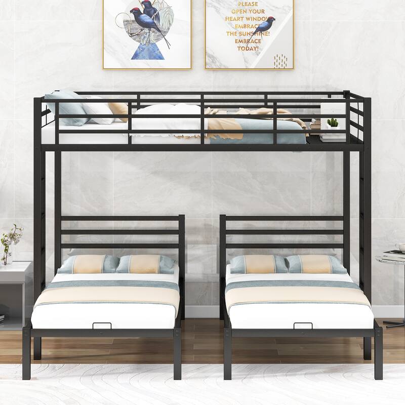 Full over Twin Metal Bunk Bed with Stairs, Barriers Bed Bath & Beyond