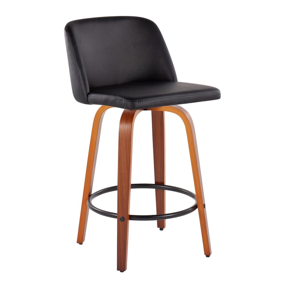 Carson Carrington Vallberga 26" Counter Stool with Black Round Footrest (Set of 2)