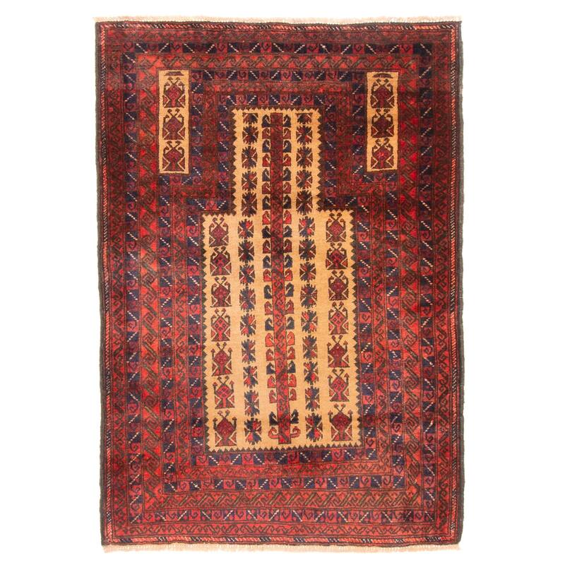 ECARPETGALLERY Hand-knotted Teimani Tan Wool Rug - 3'2 x 4'7
