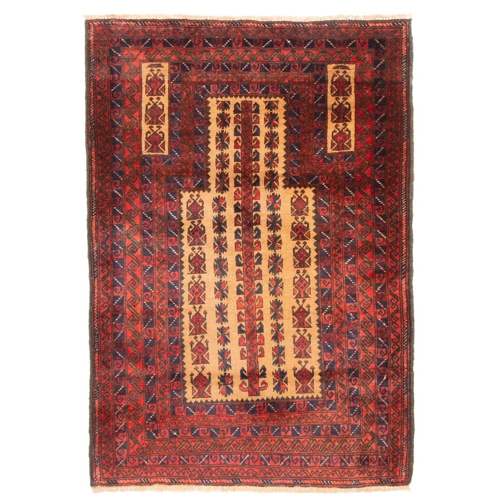 ECARPETGALLERY Hand-knotted Teimani Tan Wool Rug - 3'2 x 4'7