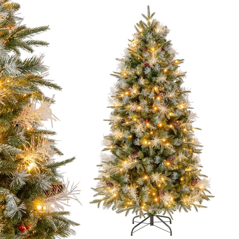 Costway 5/6/7 FT Artificial Christmas Tree with 602/806/1072 Branch - Green - See Details - 6 Foot