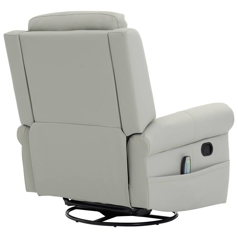 Christopher Knight Home - Nursery Recliner Modern PU Swivel Rocker Recliner Chair with Heating and Dual Reclining Positions