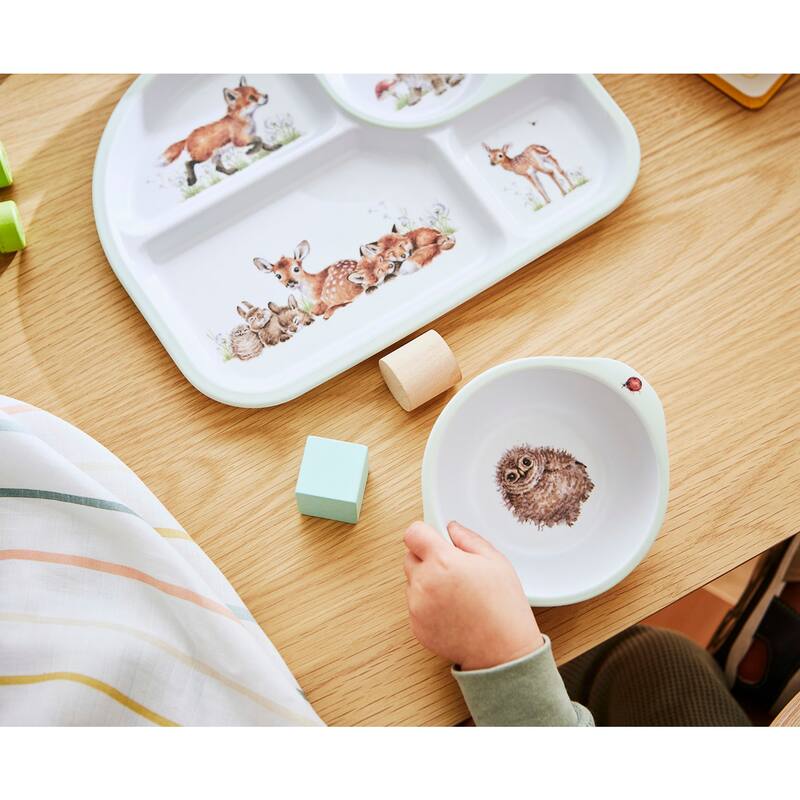 Royal Worcester Wrendale Designs Little Wren Tray & Bowl Set - 0.7" H x 8.1" L x 10.5" W