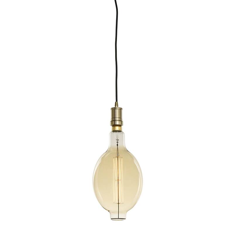 Bulbrite 1-Light Warm Gold Contemporary Pendant Socket and Canopy with Incandescent Light Bulb