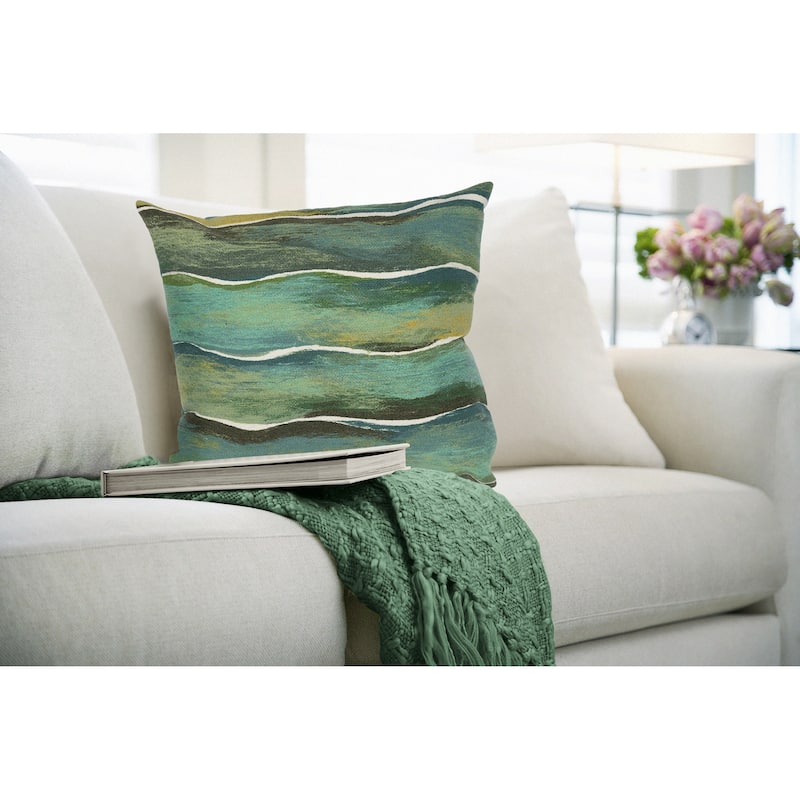 Liora Manne Visions IV Swell Indoor/Outdoor Pillow - 20" x 20" - Seaglass