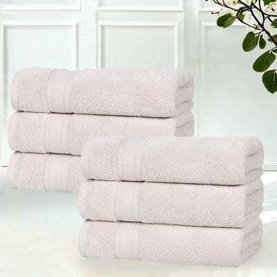 Superior Belmont Zero Twist Cotton Medium Weight Absorbent Hand Towels, Set of 6