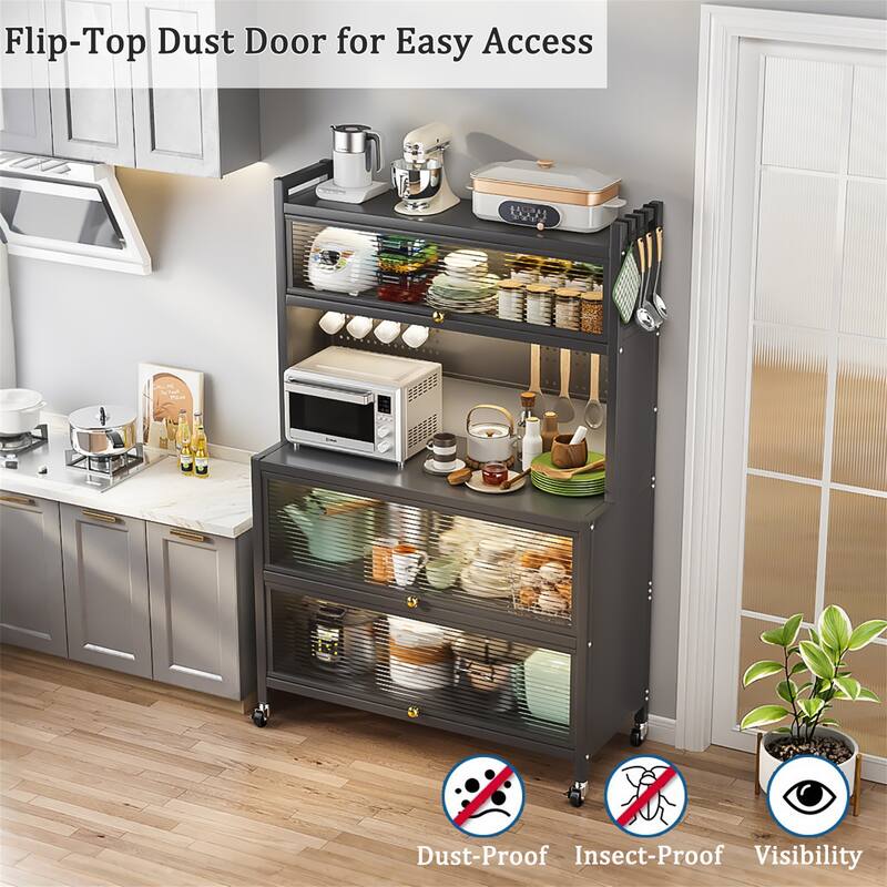 64" 5-Tier Kitchen Pantry Cabinet