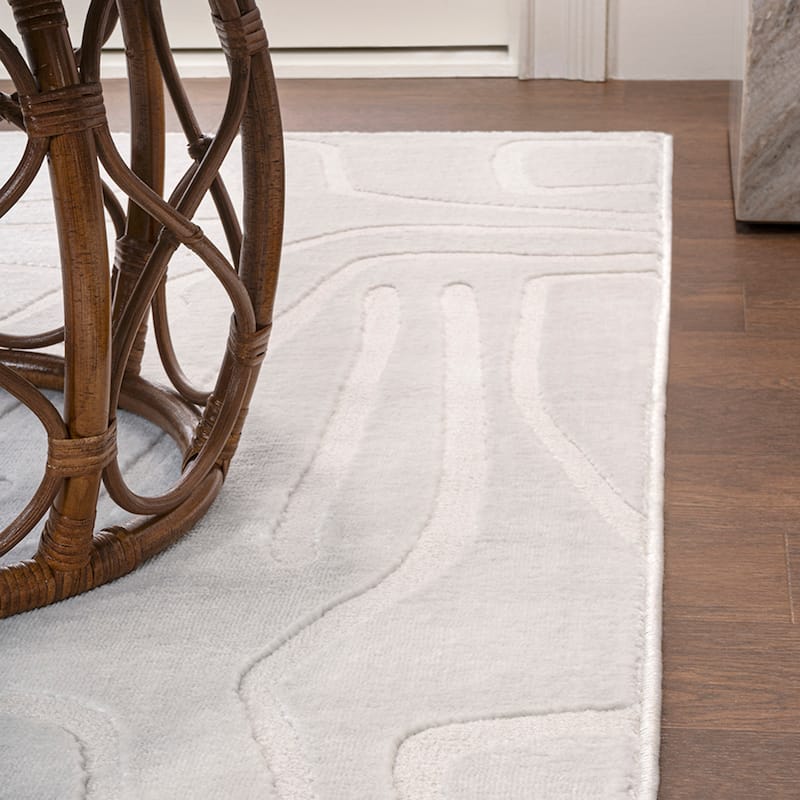 JONATHAN Y Thea Modern Scandinavian Graphic Lines High-Low Area Rug