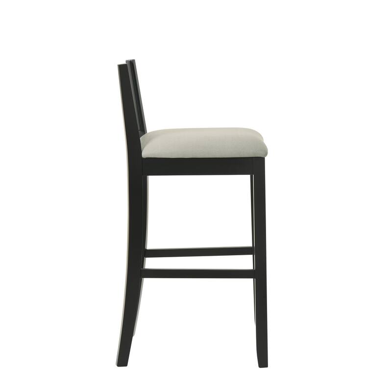 Ren Rubberword Bar Stool, Ivory Upholstered Counter Height Stool