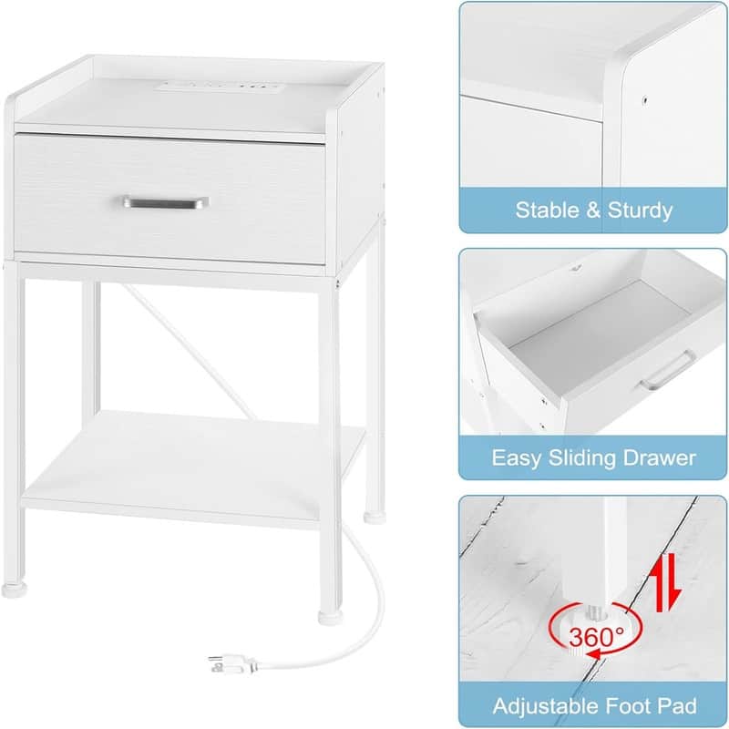 Night Stand with Charging Station