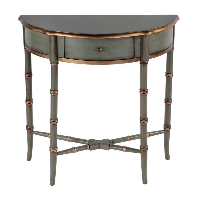 Skilling 31 in. W Specialty Demilune Shape Wood 1-Drawer Console Table