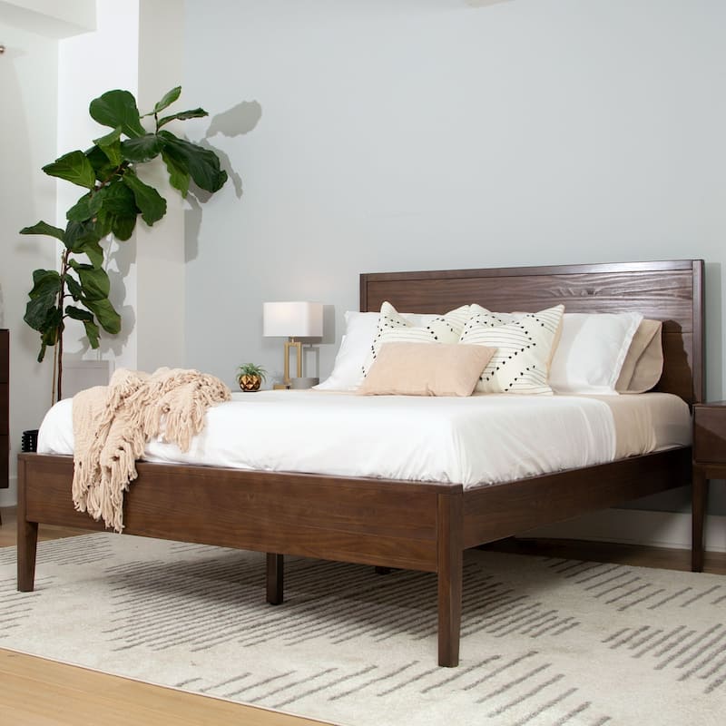 Plank and Beam Queen Size Bed - Walnut - Queen