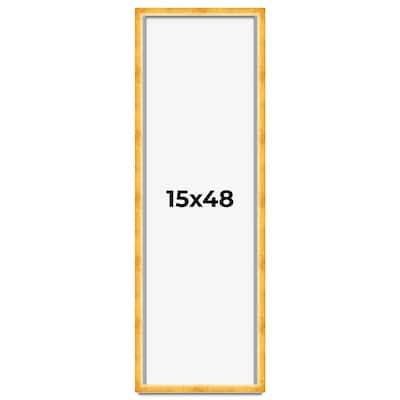 15x48 Shadow Box Frame Gold | 1.625 Inches Deep Real Wood Traditional