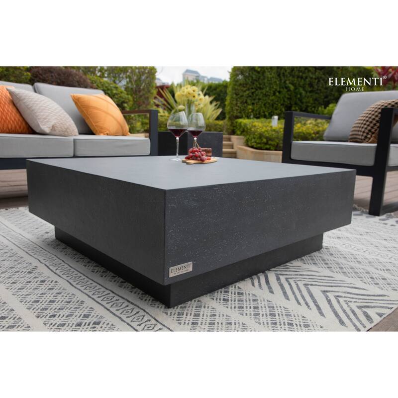 Elementi Home Tevere 40" Square Concrete Coffee Table - 40 X 40 X 14