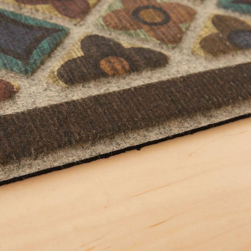 Mohawk Home Crosshatch Tile Welcome All Weather Recycled Rubber Door Mat - 2' x 4'