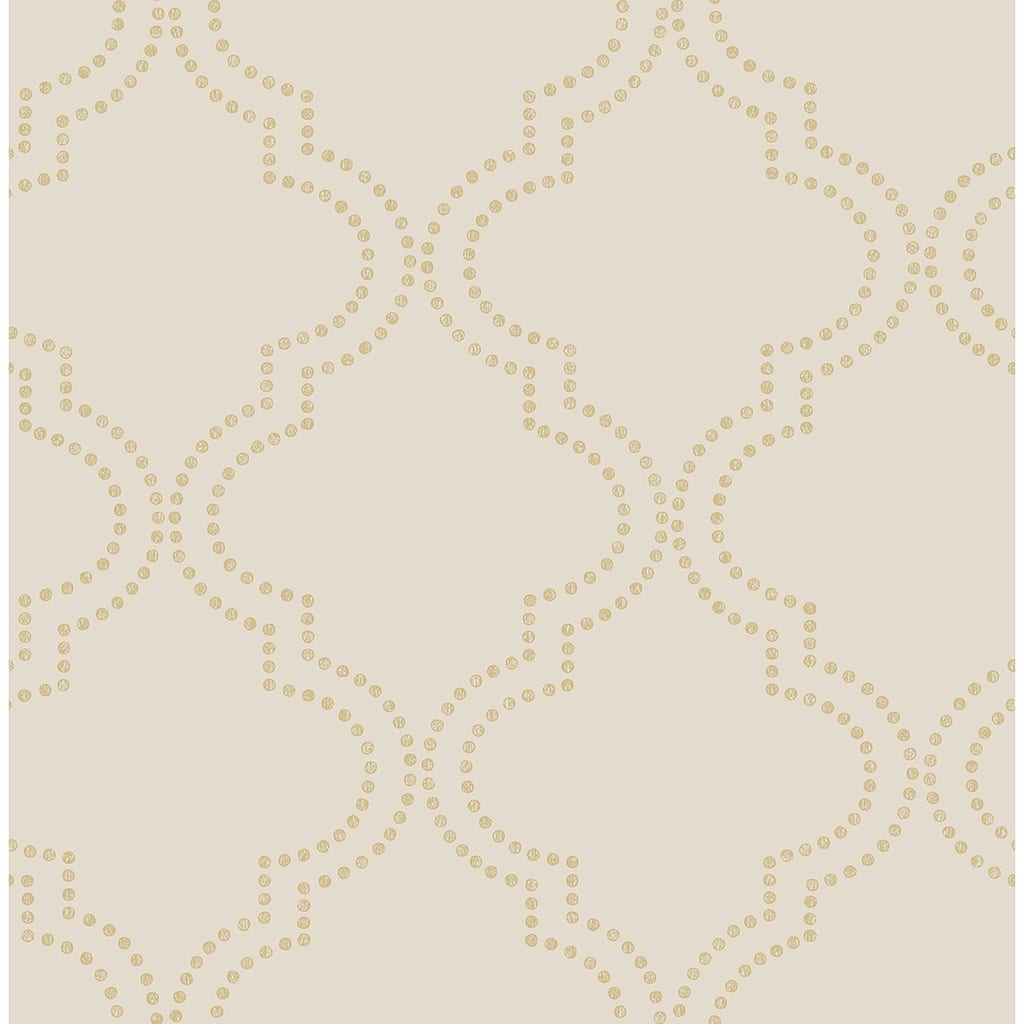 A-Street Prints Tetra Beige Quatrefoil Wallpaper