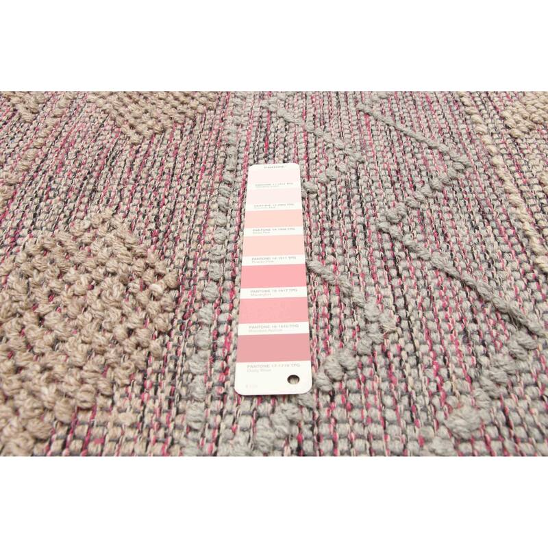 ECARPETGALLERY Braid weave Sienna Pink Wool Rug - 6'0 x 9'7