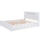 preview thumbnail 6 of 24, Queen Size Wood Storage Platform Bed with LED, 2-Drawers and Twin Size Trundle, White