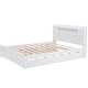preview thumbnail 6 of 24, Queen Size Wood Storage Platform Kids Bed Frame with LED Headboard, Twin Size Trundle, and 2-Drawers, Easy to Assemble, White