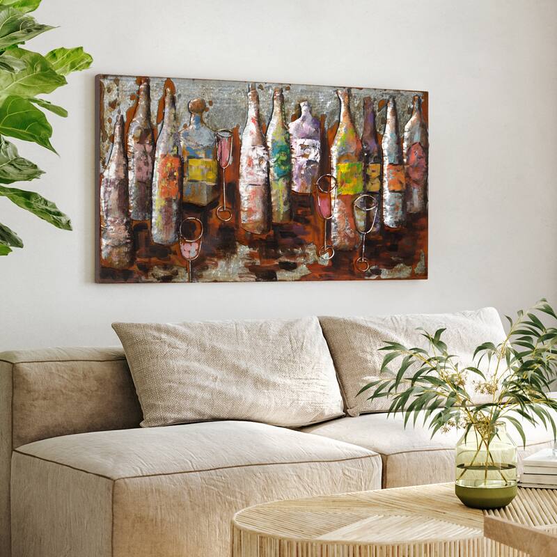 5 O'Clock Mixed Media Iron Hand Painted 3D Wall Art