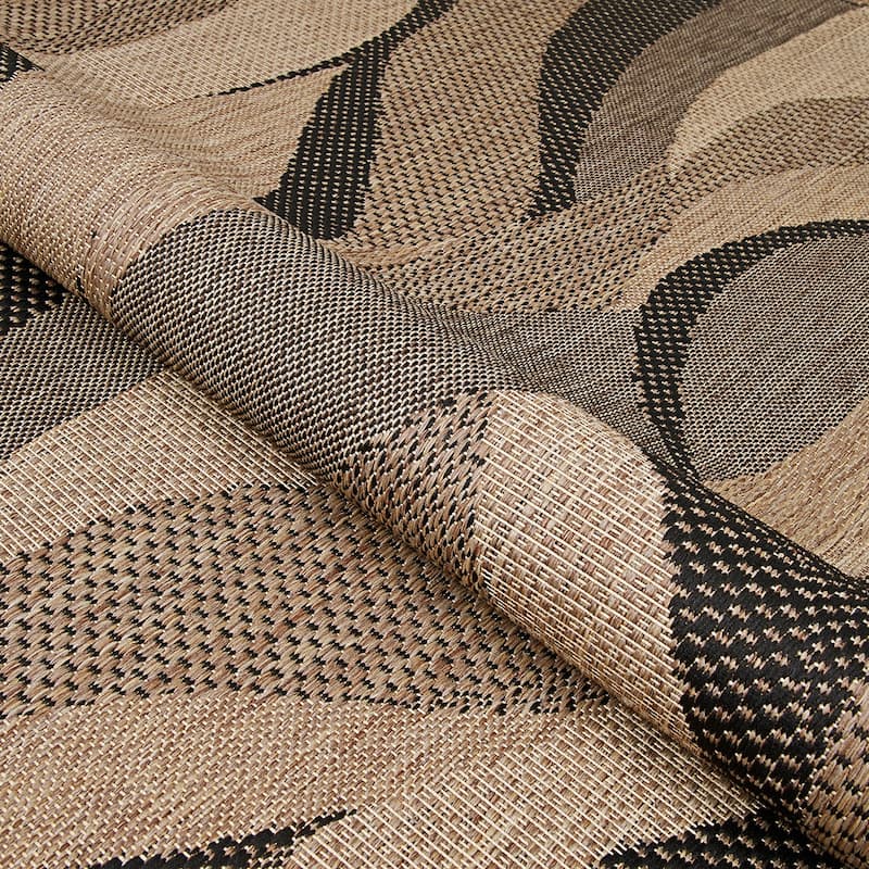 Dream Decor Rugs Pergola Lotus Brown Black Indoor Outdoor Area Rug