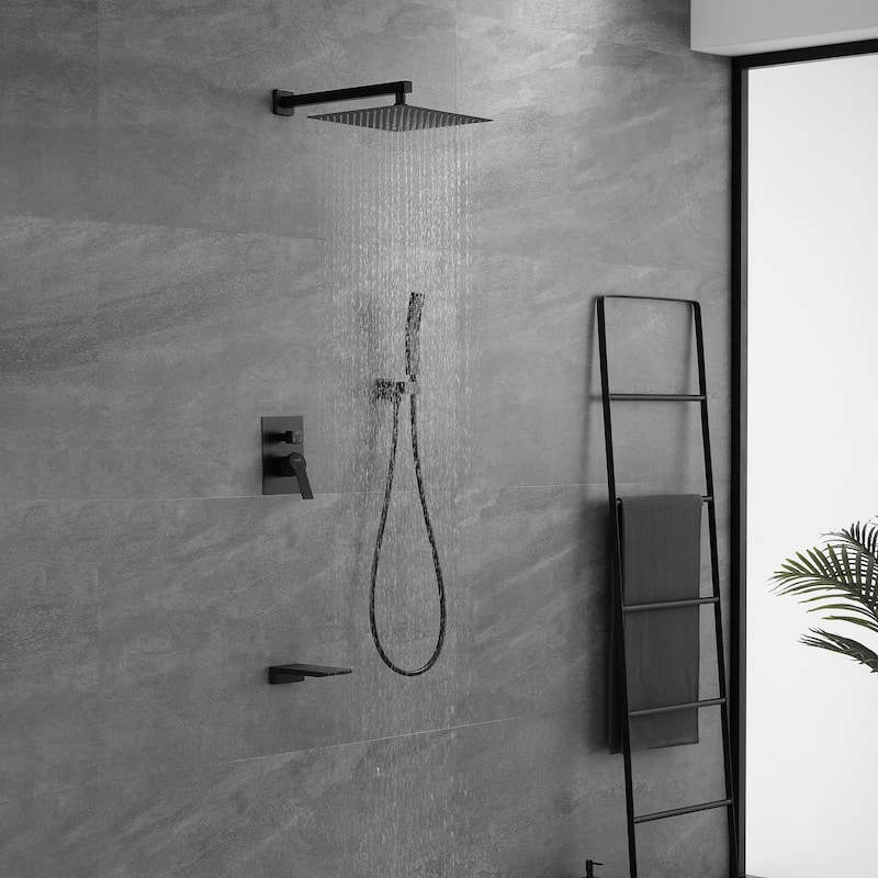 Wall Mount Shower Faucet and Tub Faucet with 10 inch Fixed Shower Head