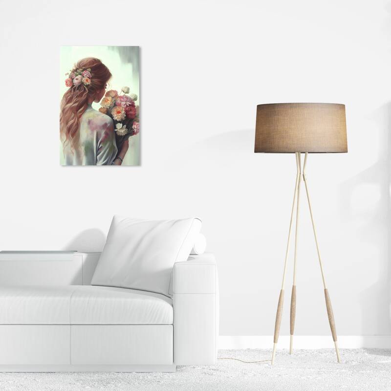 Wynwood Studio Fashion and Glam Eloise Green and Mint Green Traditional Wall Art Canvas Print - 24 x 16