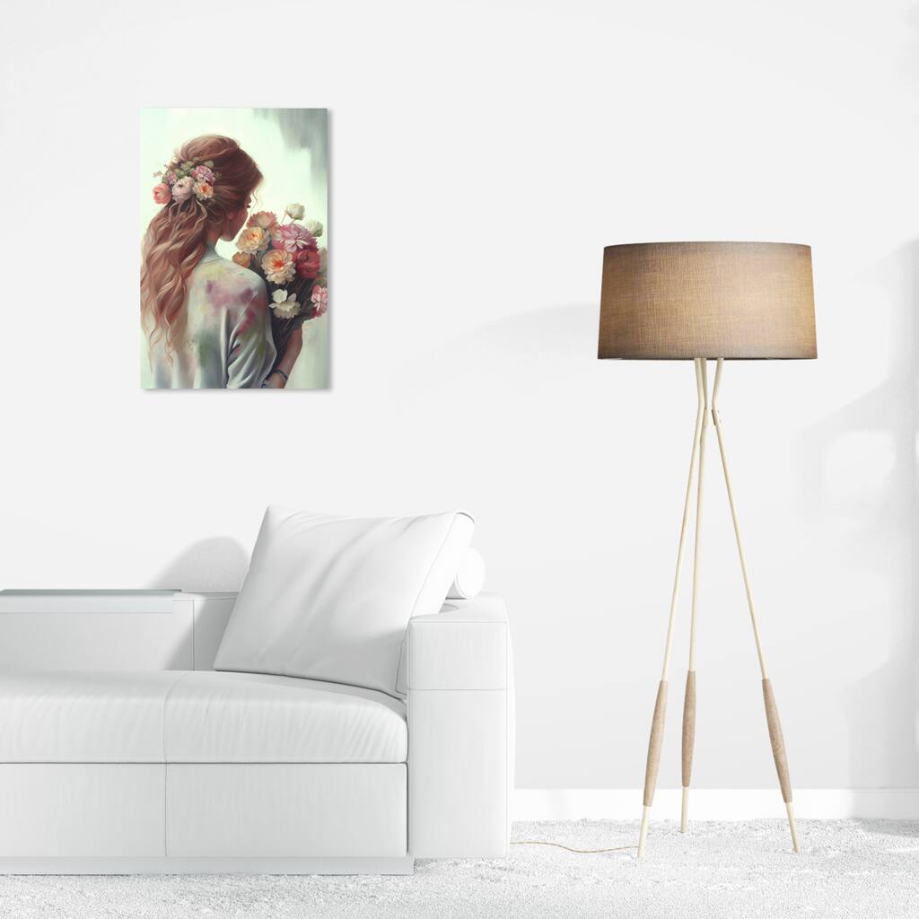 Wynwood Studio Fashion and Glam Eloise Green and Mint Green Traditional Wall Art Canvas Print