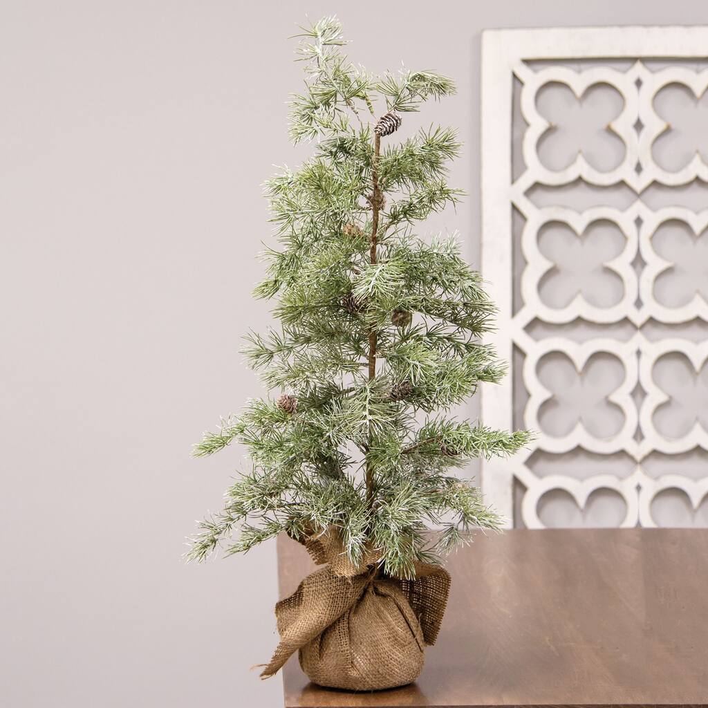 Weeping Pine Tree w/Burlap Base 22" - Green