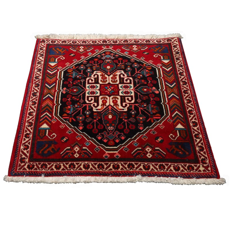 2'2''x2'1'' Square Hand Knotted Wool Black Abadeh Traditional Area Rug - 2' 2'' x 2' 1''-Square