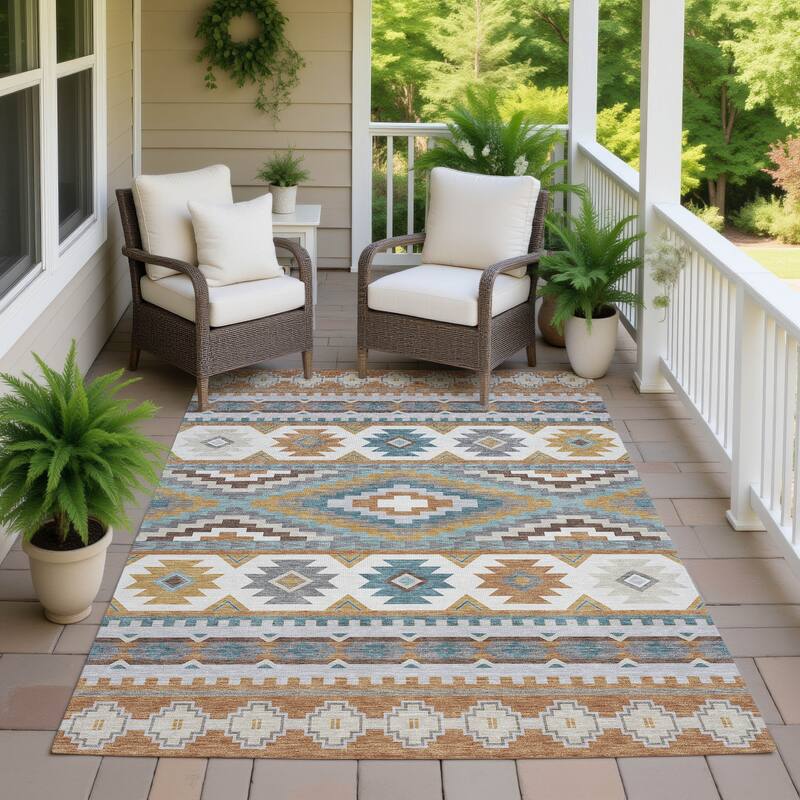 Machine Washable Indoor/ Outdoor Modern Ottawa Chantille Rug