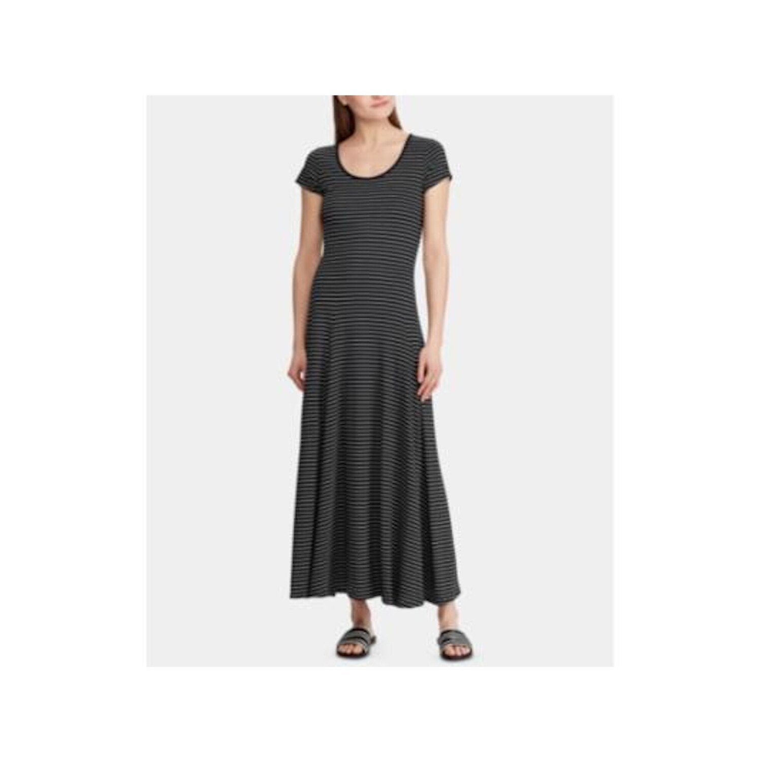 maxi shift dress with sleeves