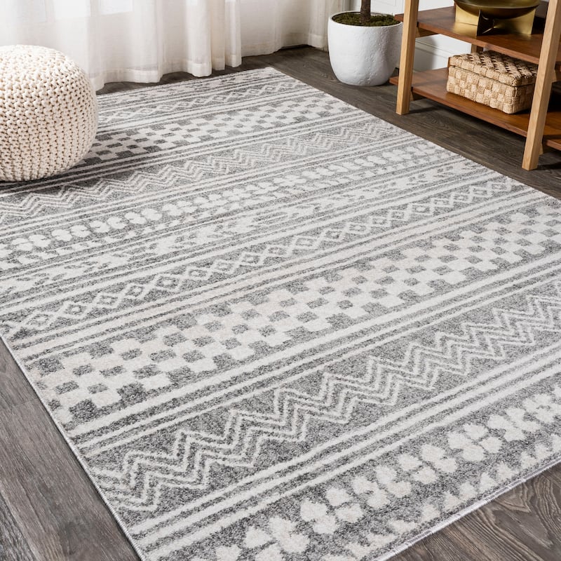 JONATHAN Y Idris Tribal Geometric Stripe Area Rug