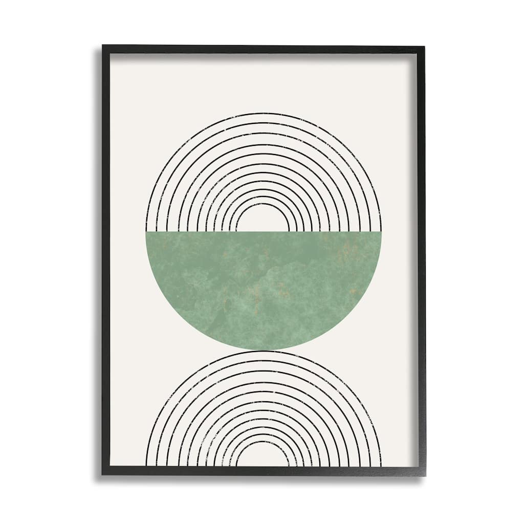 Stupell Abstract Geometric Circular Study Curved Art Deco Framed Giclee Texturized Art by Daphne Polselli