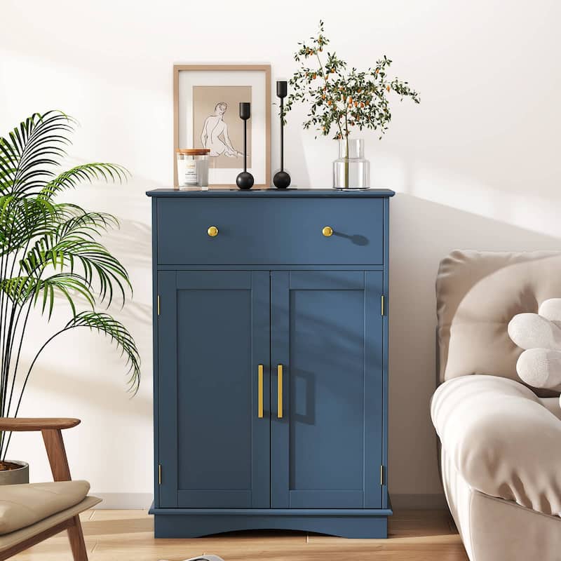 Costway Bathroom Floor Cabinet Modern Storage Cabinet with Large - See Details