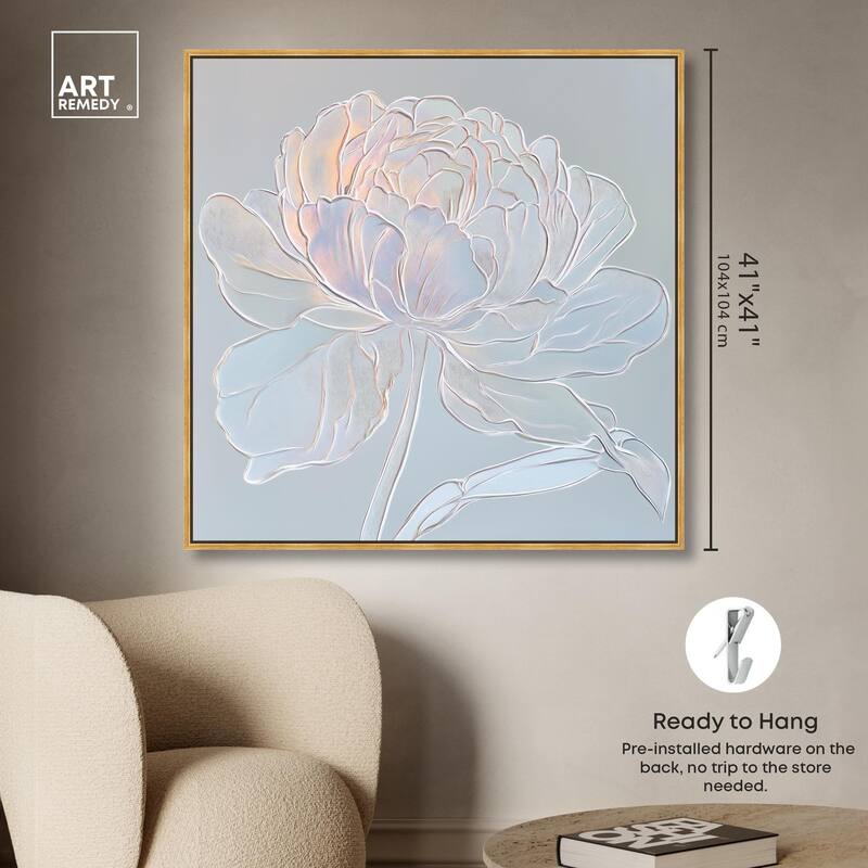Embossed Flower II Canvas by Art Remedy