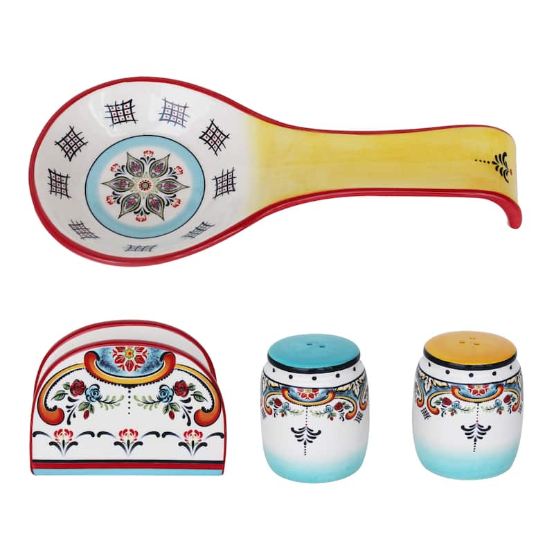 Euro Ceramica Zanzibar 4 Piece Accessory Set
