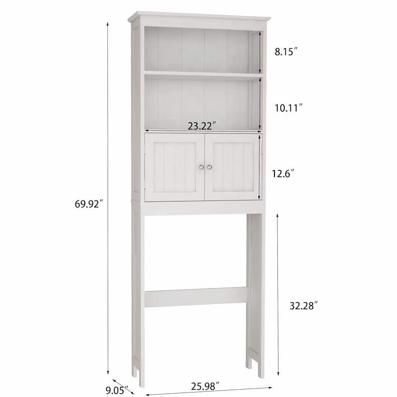 Sofucor Bathroom Over The Toilet Storage Cabinet with Doors,3-Shelf Tall Bathroom Spacesaver - N/A