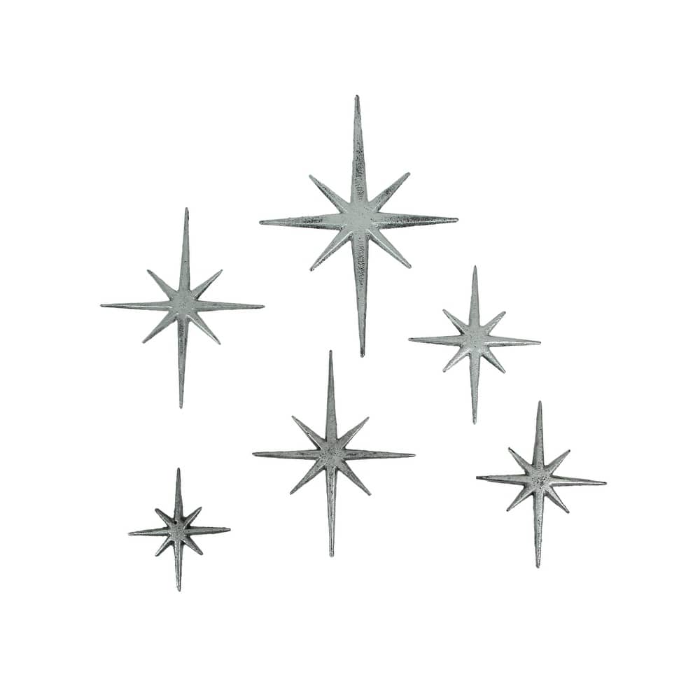 Set Of 6 Cast Iron Starburst Wall Hangings Mid Century Modern 8