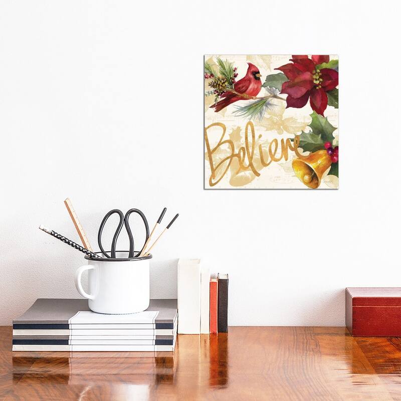 iCanvas "Christmas Poinsettia IV" by Lanie Loreth Canvas Print - 12x12x1.5