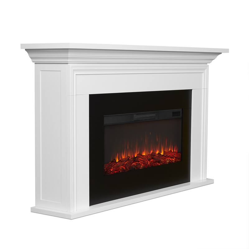 Cleo Landscape Electric Fireplace in White