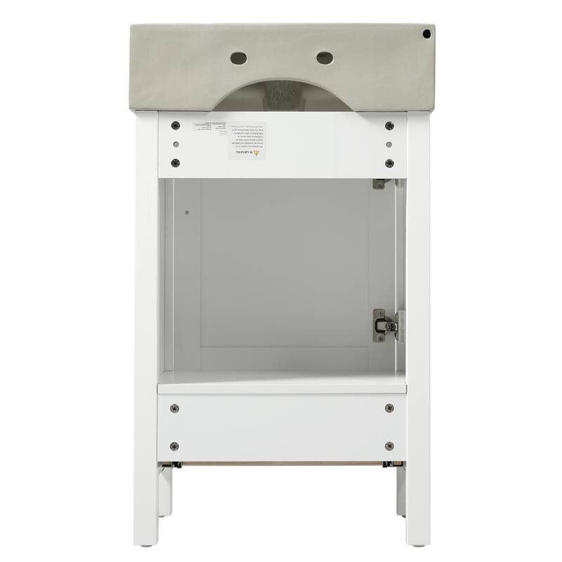 20.28" Modern Bathroom Vanity with Ceramic Sink, Solid Wood Frame, and Drawer -Ideal for Small Bathrooms
