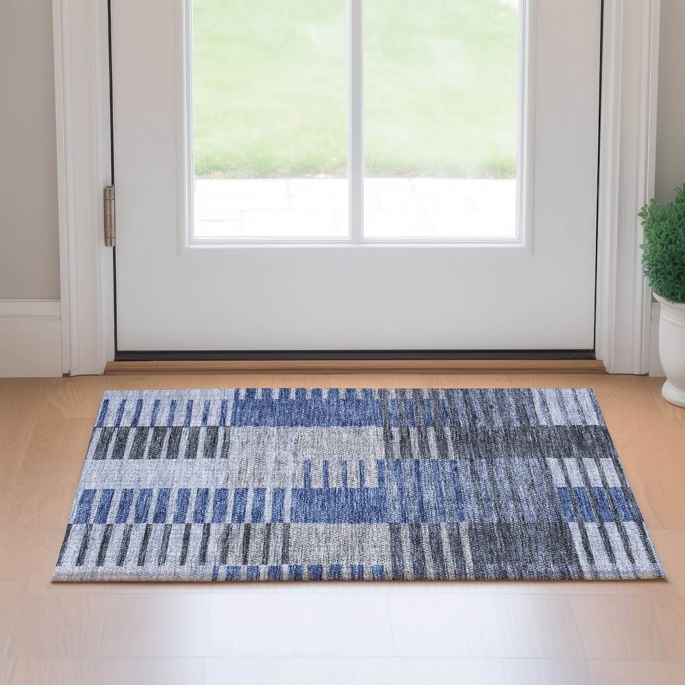 Premium Washable Super Soft Geo Stripe Mayfield Rug