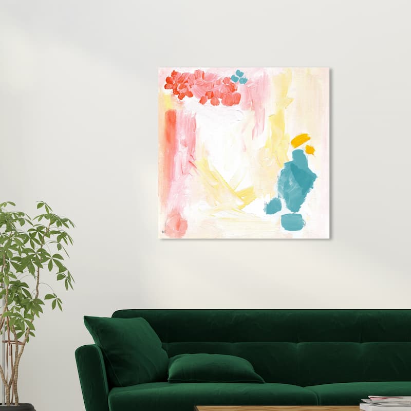Wynwood Studio Prints Abstract Havana Days Red and Pastel Red Modern & Contemporary Wall Art Canvas Print - 30 x 30