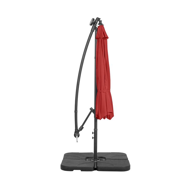 10 Ft. Solar Power Lighted Patio Umbrella with Base Stand