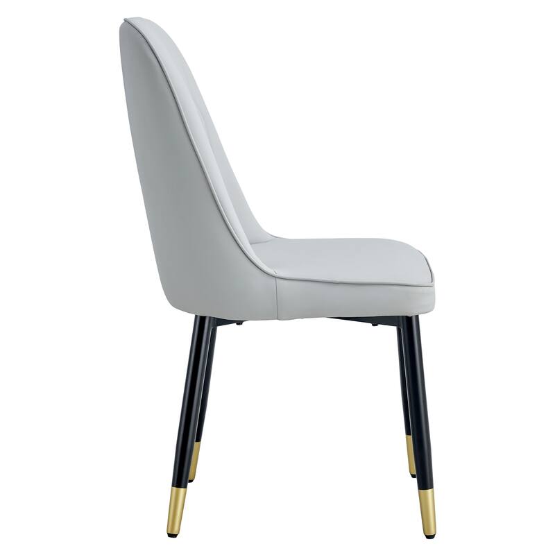 modern dining chair with PU leather backrest and metal legs,Set of 4